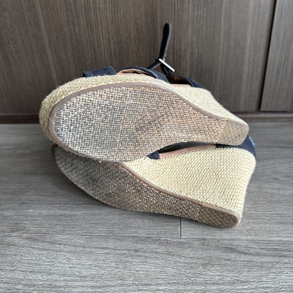 Toms Sierra Spring Black Cork Wedge Strappy Sandals - Picture 5 of 5